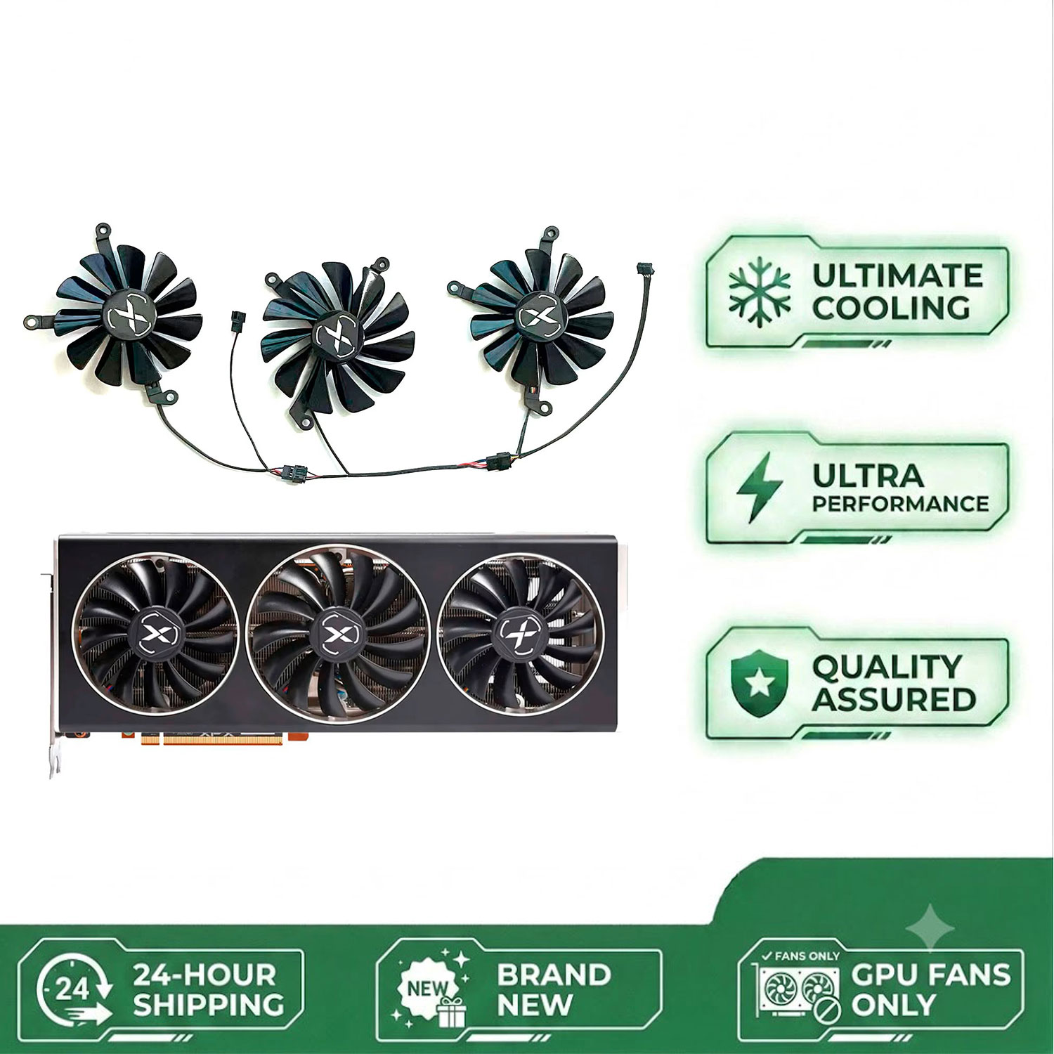 Rx 6700 Xt 12Gb Graphics Card - Neuer DIY-GPU-Lüfter, 4-PIN, 95 mm, 85
